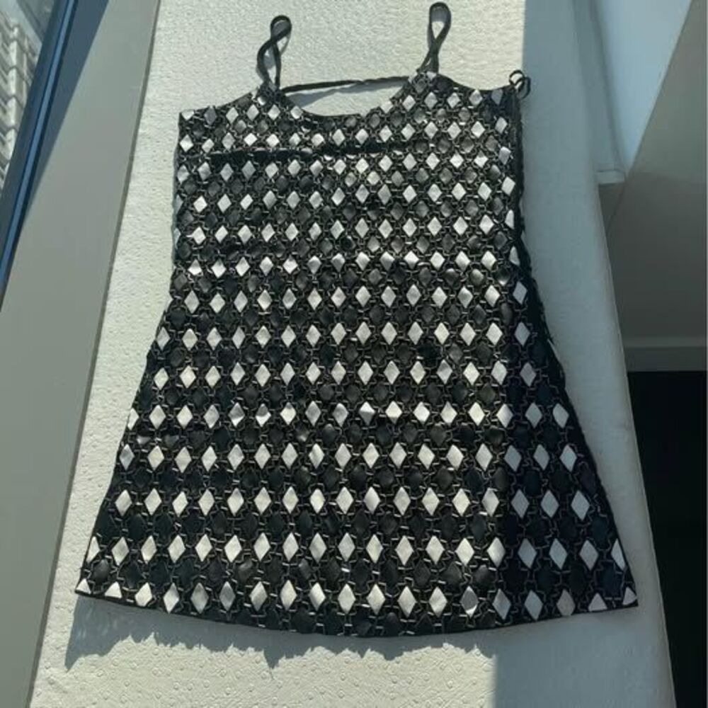 NWT Parker Mini Dress with leather and beads